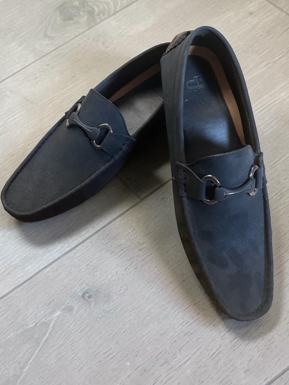 Men's Suede Bit Loafers in Navy